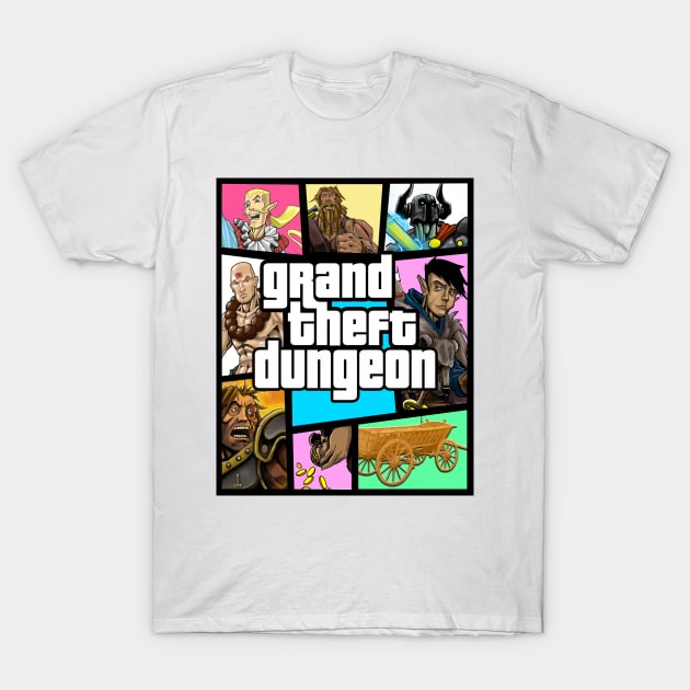 Grand Theft Dungeon T-Shirt by AuthorsandDragons